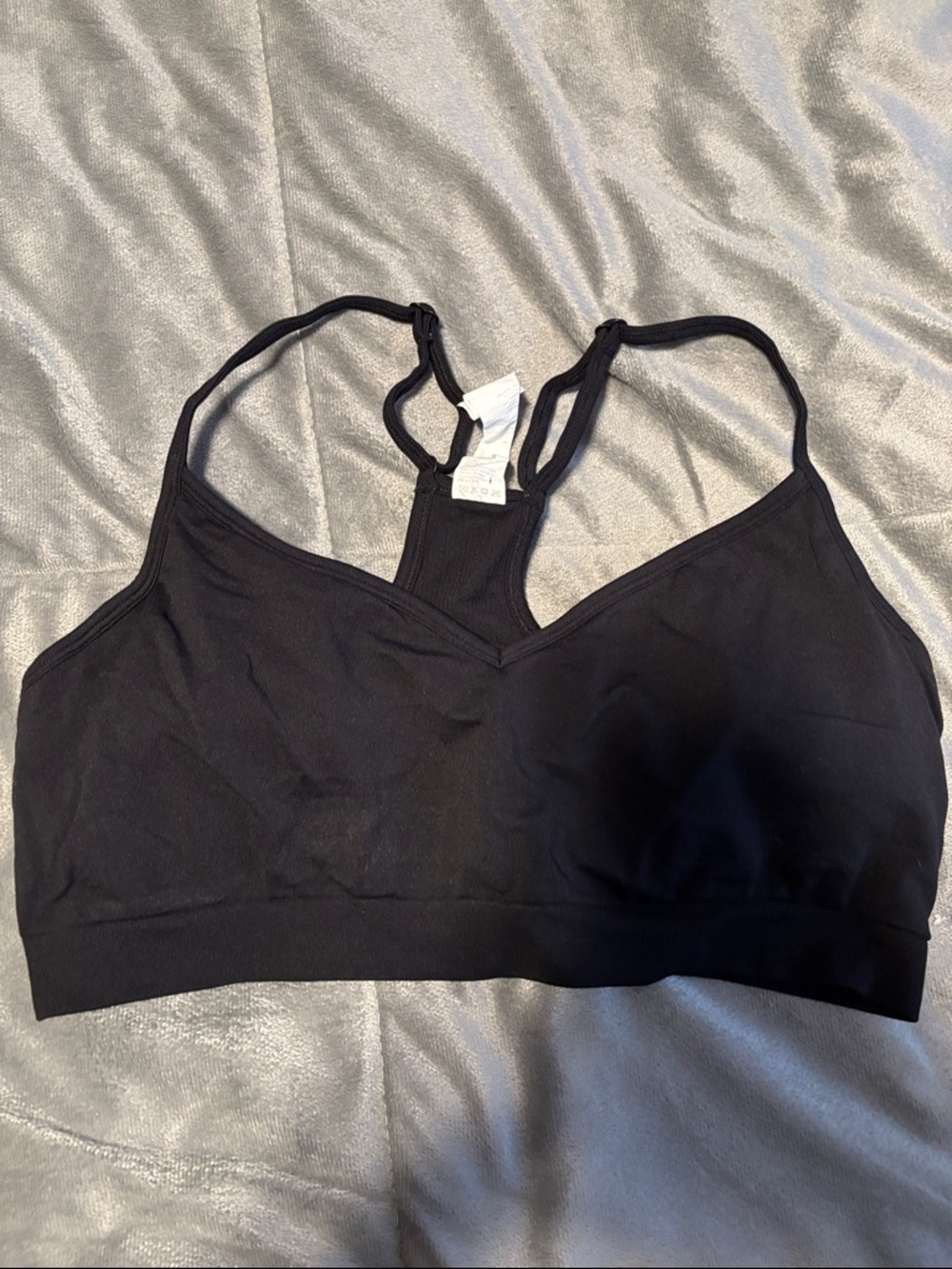 Fabletics Black Racerback Seamless Bralette